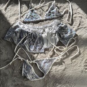 Silver Glitter Bikini Set